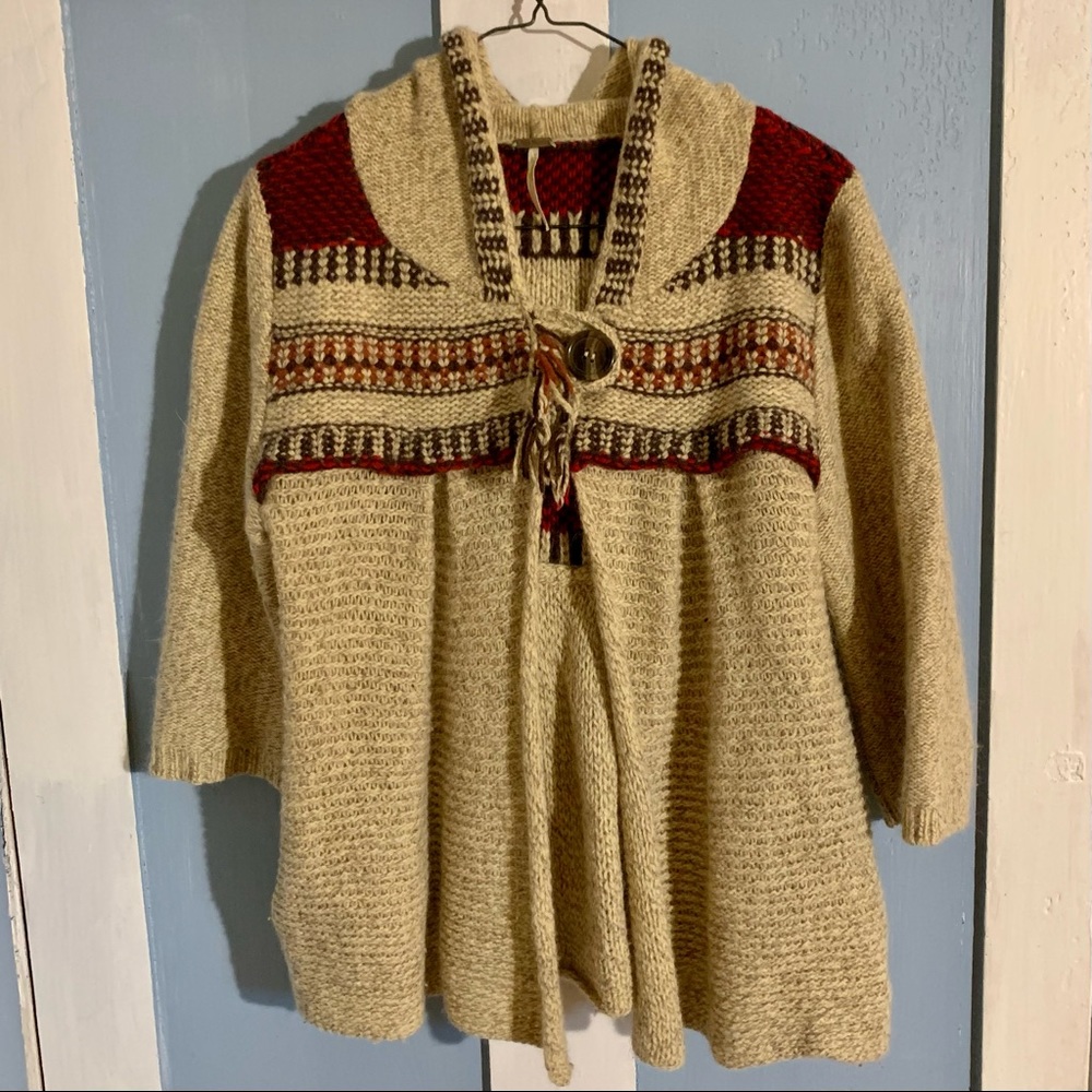 Free People Gretel Fair Isle Hooded Sweater